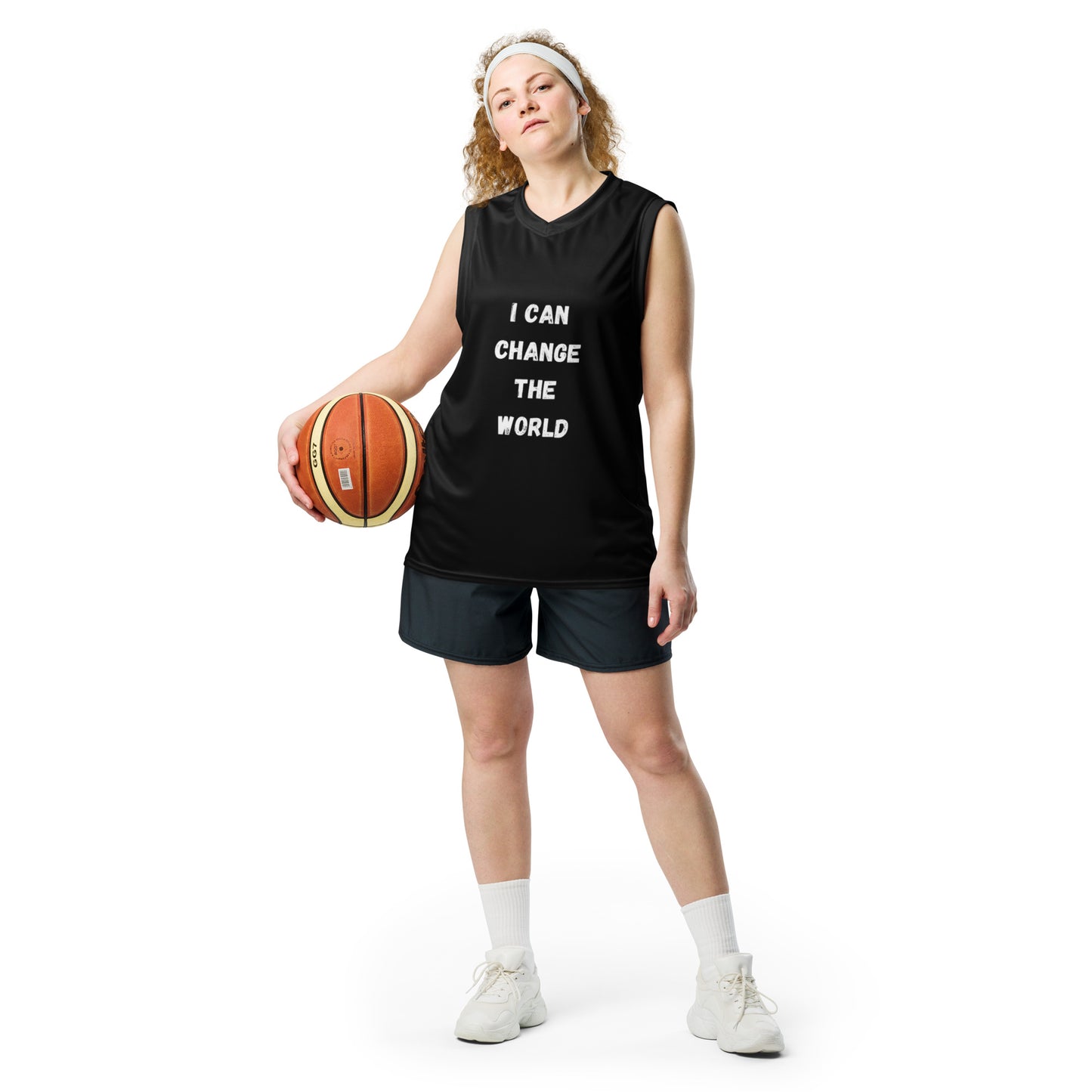 I Can Change The World - Black Recycled Unisex Sleeveless Jersey