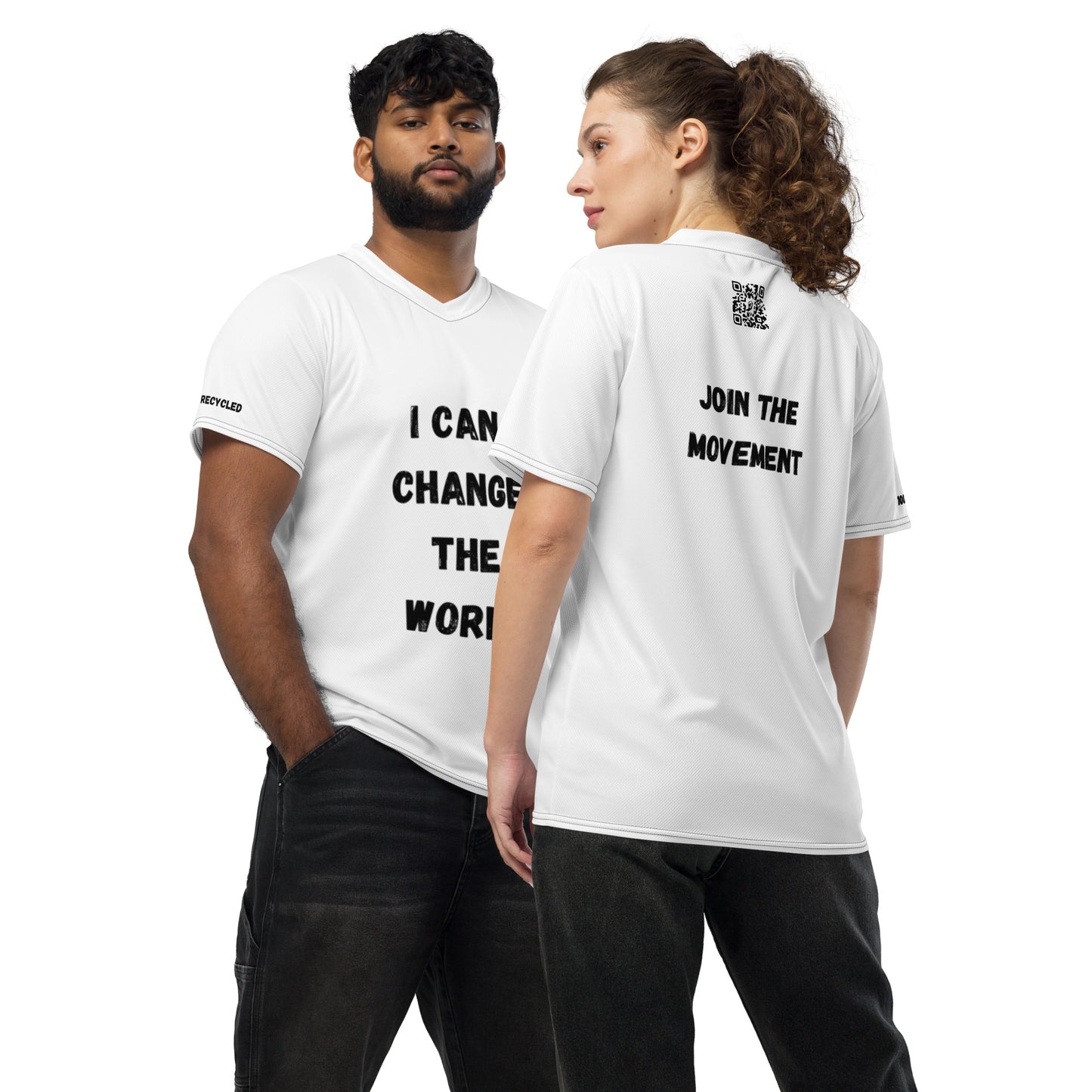 I Can Change The World - Snow White Recycled Unisex Sports Jersey