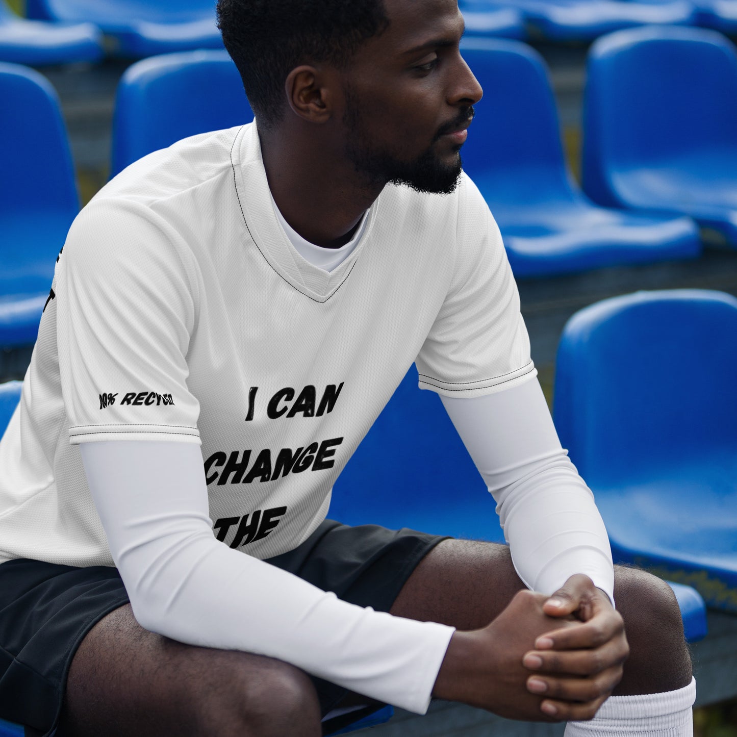 I Can Change The World - Snow White Recycled Unisex Sports Jersey