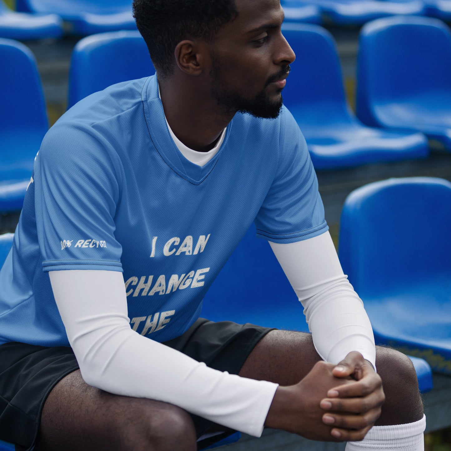 I Can Change The World - Sky Blue Recycled Unisex Sports Jersey