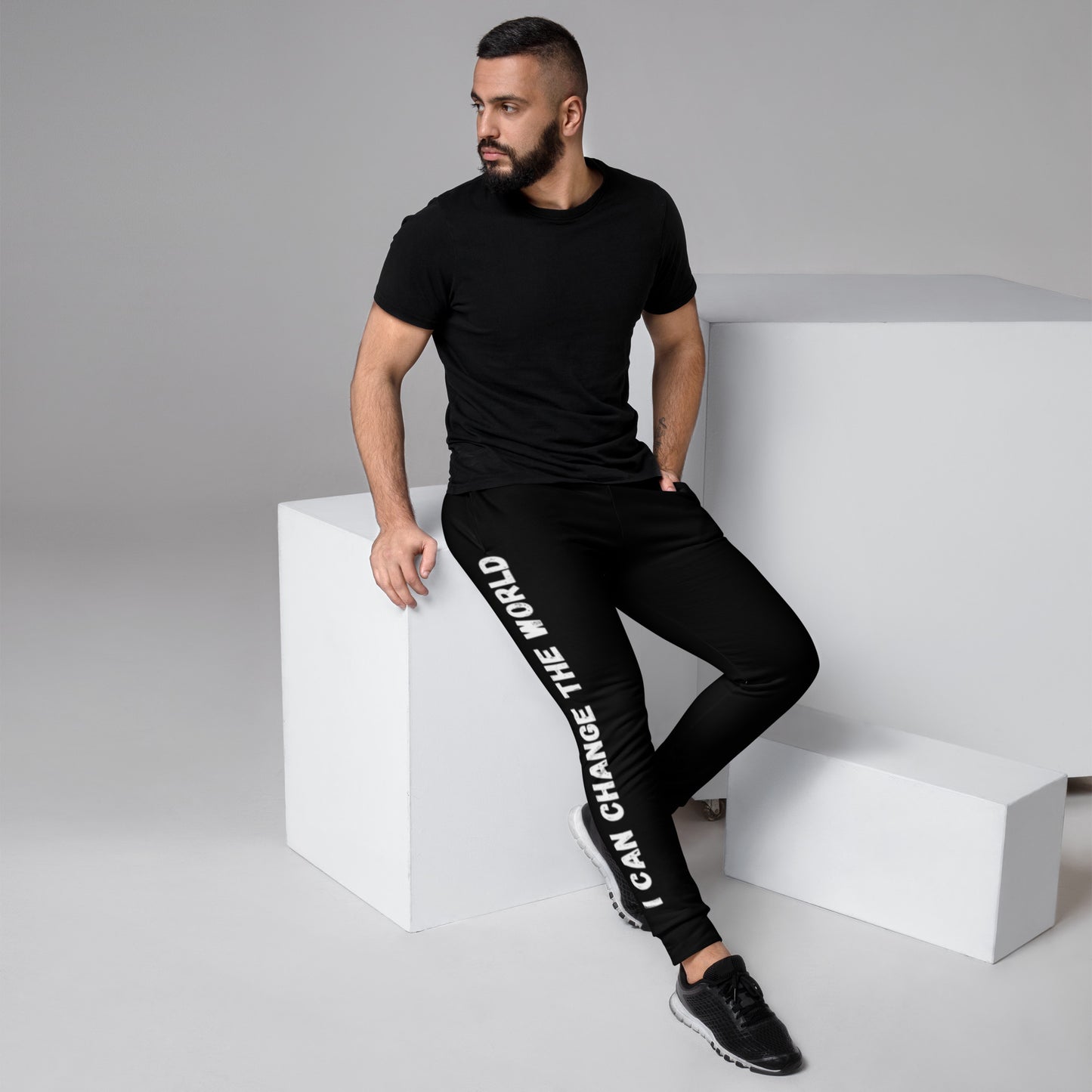 I Can Change The World - Black Men's Recycled Joggers